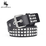 JIFANPAUL 2022 new square bead rivet belt metal pyramid belt men and women punk hardware jeans belt designer belt  woman belts