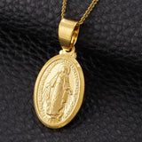 Holy Mother of God Golden Pendant