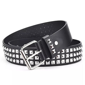 JIFANPAUL 2022 new square bead rivet belt metal pyramid belt men and women punk hardware jeans belt designer belt  woman belts