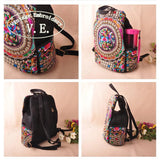 Vintage Embroidery Ethnic Canvas Backpack Women Handmade Flower Embroidered Travel Bags Schoolbag Backpacks Rucksack Mochila