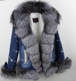 real fur women Short parka coat winter jacket real natural fox fur coat thick warm fur parkas