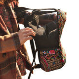 Vintage Embroidery Ethnic Canvas Backpack Women Handmade Flower Embroidered Travel Bags Schoolbag Backpacks Rucksack Mochila