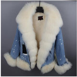 real fur women Short parka coat winter jacket real natural fox fur coat thick warm fur parkas