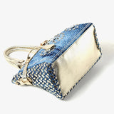 iPinee Summer 2022 Fashion womens handbag large oxford shoulder bags patchwork jean style and crystal decoration blue bag