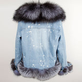 real fur women Short parka coat winter jacket real natural fox fur coat thick warm fur parkas