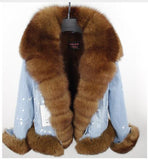 real fur women Short parka coat winter jacket real natural fox fur coat thick warm fur parkas