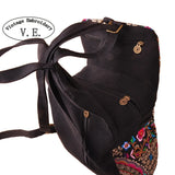 Vintage Embroidery Ethnic Canvas Backpack Women Handmade Flower Embroidered Travel Bags Schoolbag Backpacks Rucksack Mochila