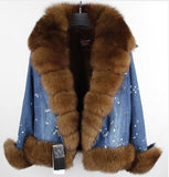 real fur women Short parka coat winter jacket real natural fox fur coat thick warm fur parkas