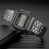 Luxury LED Digital Watch for Men Stainless Steel Men's Electronic Wristwatch Simple Business Gold Sliver Mens Watch Reloj Hombre