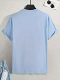 Men's 100 Cotton Paris Short Sleeve T-shirt Top Loose Tshirt