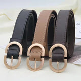 105cm Female Fashion Belt Simple Metal Buckle Belt for Women Black Suit Jeans Clothing Accessories