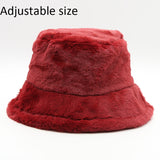 Winter Cow Leopard Faux Fur Fluffy Bucket Hats Women Outdoor Warm Sun Hat Soft Velvet Furry Fisherman Cap Girl Fashion Panama