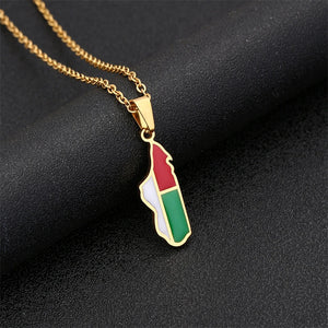 Madagascar Map Pendant Africa Malagasy Flag Stainless Steel Gold Silver Color Necklaces For Women Men Chain Enamel Trend Jewelry