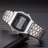 Luxury LED Digital Watch for Men Stainless Steel Men's Electronic Wristwatch Simple Business Gold Sliver Mens Watch Reloj Hombre