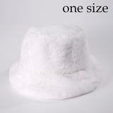 Winter Cow Leopard Faux Fur Fluffy Bucket Hats Women Outdoor Warm Sun Hat Soft Velvet Furry Fisherman Cap Girl Fashion Panama