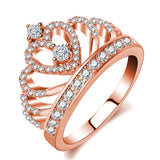 CC Women Rings Queen Crown Jewelry White Gold Plated Wedding Accessories Engagement Ring Anillos Drop Shipping CC1568