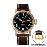 Sugess Pilot Bronze Automatic Men Watch Seagull ST2130 Movement BGW9 Luminous Wristwatch Sapphire Crystal Skeleton CuSn8 Case