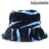 Winter Cow Leopard Faux Fur Fluffy Bucket Hats Women Outdoor Warm Sun Hat Soft Velvet Furry Fisherman Cap Girl Fashion Panama