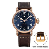 Sugess Pilot Bronze Automatic Men Watch Seagull ST2130 Movement BGW9 Luminous Wristwatch Sapphire Crystal Skeleton CuSn8 Case