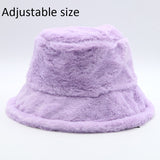 Winter Cow Leopard Faux Fur Fluffy Bucket Hats Women Outdoor Warm Sun Hat Soft Velvet Furry Fisherman Cap Girl Fashion Panama