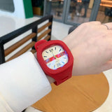 Fashion Women Watches Big Square Quartz Watch Women's Wristwatch Waterproof Silicone Strap Casual Ladies Watch Clock