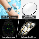 POEDAGAR Luxury Women's Watches Waterproof Luminous Date Week Ladies Watch for Female Quartz Stainless Steel Dress Women Watch