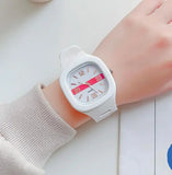 Fashion Women Watches Big Square Quartz Watch Women's Wristwatch Waterproof Silicone Strap Casual Ladies Watch Clock