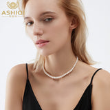 ASHIQI Natural Freshwater Pearl Chokers Necklace 925 Sterling Silver Jewelry for Women 2022 Gift New Fashion - Boom Boom London