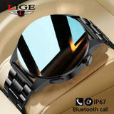 LIGE New Bluetooth Call Smart Watch Men Full Touch Sport Fitness Watches Waterproof Heart Rate Steel Band Smartwatch Android iOS - Boom Boom London