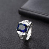 HuiSept Men Ring 925 Silver Jewelry Fashion Emerald Sapphire Zircon Gemstones Finger Rings for Wedding Engagement Accessories - Boom Boom London