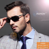 AORON Driving Polarized Sunglasses Men Aluminum Magnesium Frame Sport Sun Glasses Driver Retro Goggles Sunglass UV400 Anti-Glare - Boom Boom London