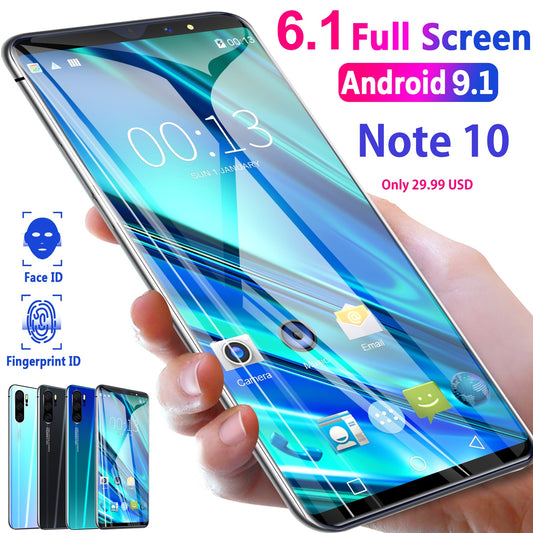 2022 Cheap Smart Phone Note 10 3GB+32GB 6.26 Inch HD Screen Global Version Smartphone Working Google Play Store Phone Android - Boom Boom London