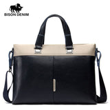 BISON DENIM fashion men bag luxury brand handbag shoulder bags genuine leather business men briefcase laptop bag - Boom Boom London