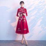 Sexy Chinese Style Dress Womens Slim Party Evening Long Cheongsam Marriage Gown Luxury Wedding Qipao Fashion Clothes Vestido - Boom Boom London