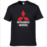 Mens Short Sleeve Mitsubishi Car Logo T-shirt Summer casual male solid colour Cotton Tshirts Fashion HipHop Harajuku Men Clothes - Boom Boom London