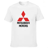 Mens Short Sleeve Mitsubishi Car Logo T-shirt Summer casual male solid colour Cotton Tshirts Fashion HipHop Harajuku Men Clothes - Boom Boom London