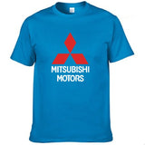 Mens Short Sleeve Mitsubishi Car Logo T-shirt Summer casual male solid colour Cotton Tshirts Fashion HipHop Harajuku Men Clothes - Boom Boom London