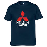 Mens Short Sleeve Mitsubishi Car Logo T-shirt Summer casual male solid colour Cotton Tshirts Fashion HipHop Harajuku Men Clothes - Boom Boom London