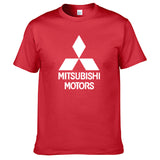 Mens Short Sleeve Mitsubishi Car Logo T-shirt Summer casual male solid colour Cotton Tshirts Fashion HipHop Harajuku Men Clothes - Boom Boom London