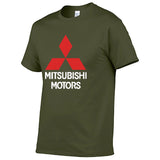 Mens Short Sleeve Mitsubishi Car Logo T-shirt Summer casual male solid colour Cotton Tshirts Fashion HipHop Harajuku Men Clothes - Boom Boom London