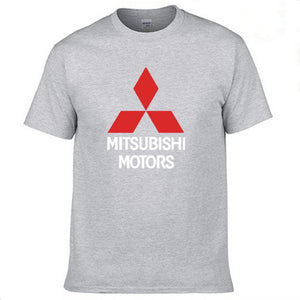 Mens Short Sleeve Mitsubishi Car Logo T-shirt Summer casual male solid colour Cotton Tshirts Fashion HipHop Harajuku Men Clothes - Boom Boom London