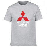 Mens Short Sleeve Mitsubishi Car Logo T-shirt Summer casual male solid colour Cotton Tshirts Fashion HipHop Harajuku Men Clothes - Boom Boom London