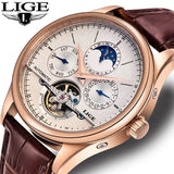 Reloj LIGE Men Watch Mechanical Tourbillon Luxury Fashion Brand Leather Male Sport Watches Men Automatic Watch Relogio Masculino - Boom Boom London