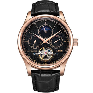 Reloj LIGE Men Watch Mechanical Tourbillon Luxury Fashion Brand Leather Male Sport Watches Men Automatic Watch Relogio Masculino - Boom Boom London