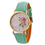 Women Watches Quartz Watch Women Arabic Number Rose Flower Round Dial Faux Leather Band Watch reloj mujer relogio feminino часы - Boom Boom London