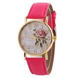 Women Watches Quartz Watch Women Arabic Number Rose Flower Round Dial Faux Leather Band Watch reloj mujer relogio feminino часы - Boom Boom London