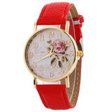 Women Watches Quartz Watch Women Arabic Number Rose Flower Round Dial Faux Leather Band Watch reloj mujer relogio feminino часы - Boom Boom London