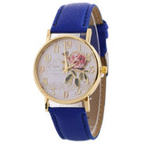 Women Watches Quartz Watch Women Arabic Number Rose Flower Round Dial Faux Leather Band Watch reloj mujer relogio feminino часы - Boom Boom London