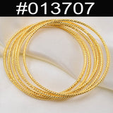 Anniyo (6pcs/lot)African Gold Color Shiny Bangles for Women Girls Dubai Circle Bracelet Jewelry Ethiopian Bride Wedding #013707 - Boom Boom London