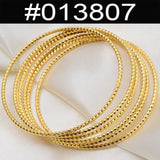 Anniyo (6pcs/lot)African Gold Color Shiny Bangles for Women Girls Dubai Circle Bracelet Jewelry Ethiopian Bride Wedding #013707 - Boom Boom London